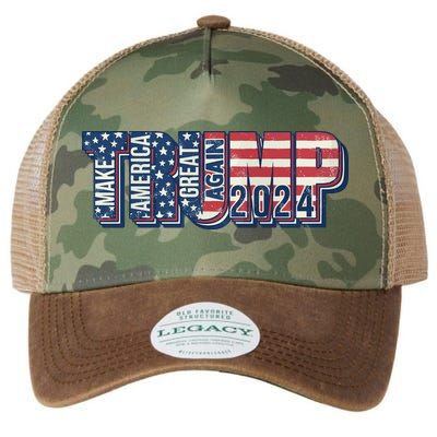 Trump 2024 Make America Great Again Legacy Tie Dye Trucker Hat