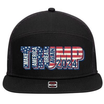 Trump 2024 Make America Great Again 7 Panel Mesh Trucker Snapback Hat