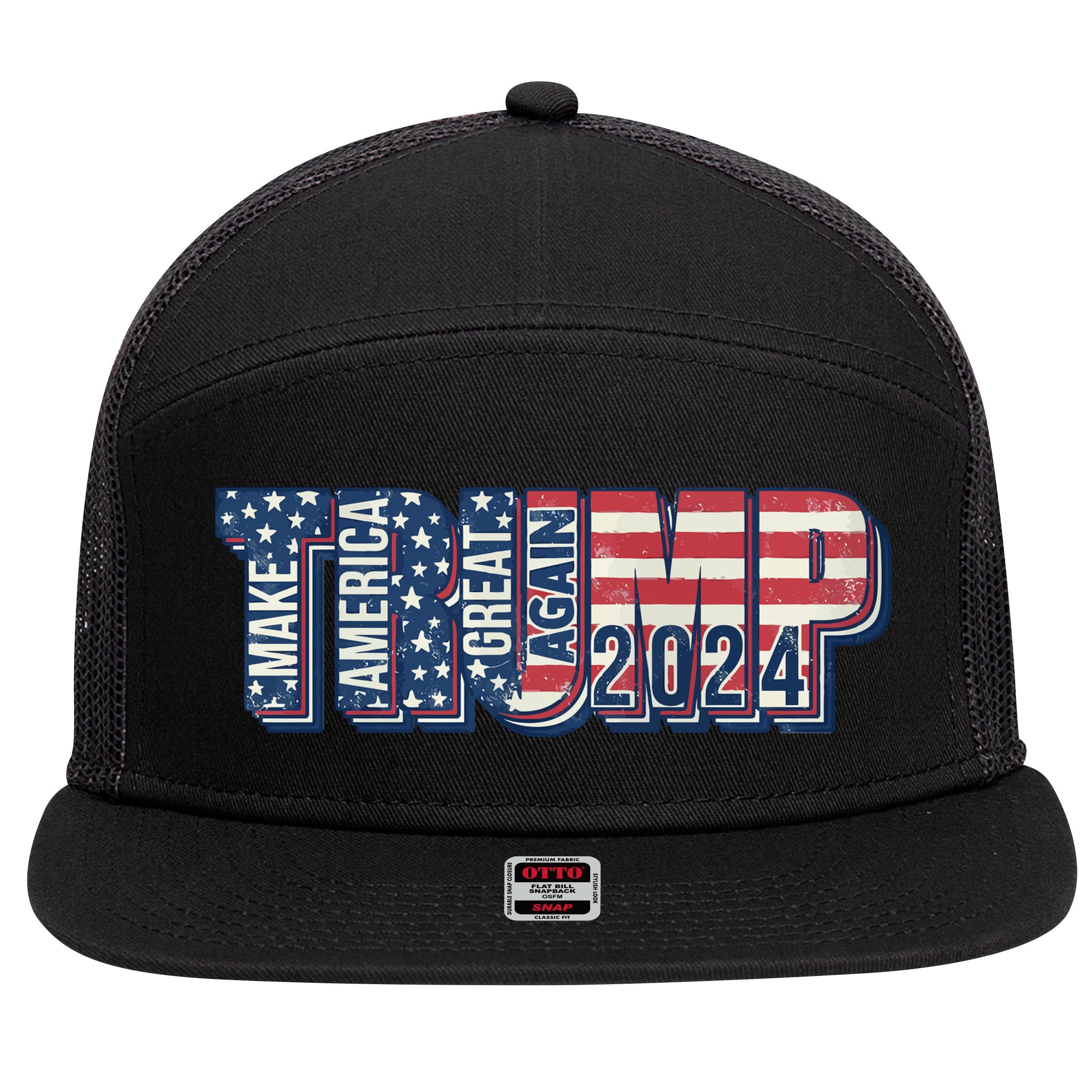 Trump 2024 Make America Great Again 7 Panel Mesh Trucker Snapback Hat