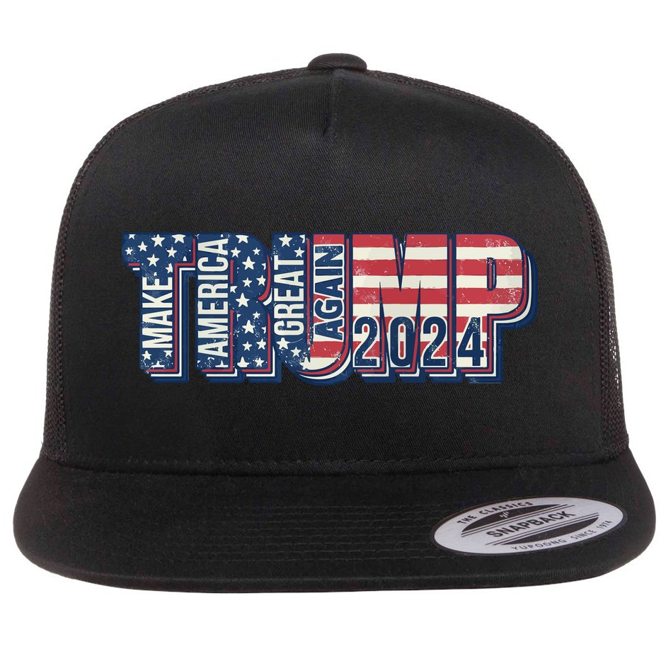 Trump 2024 Make America Great Again Flat Bill Trucker Hat