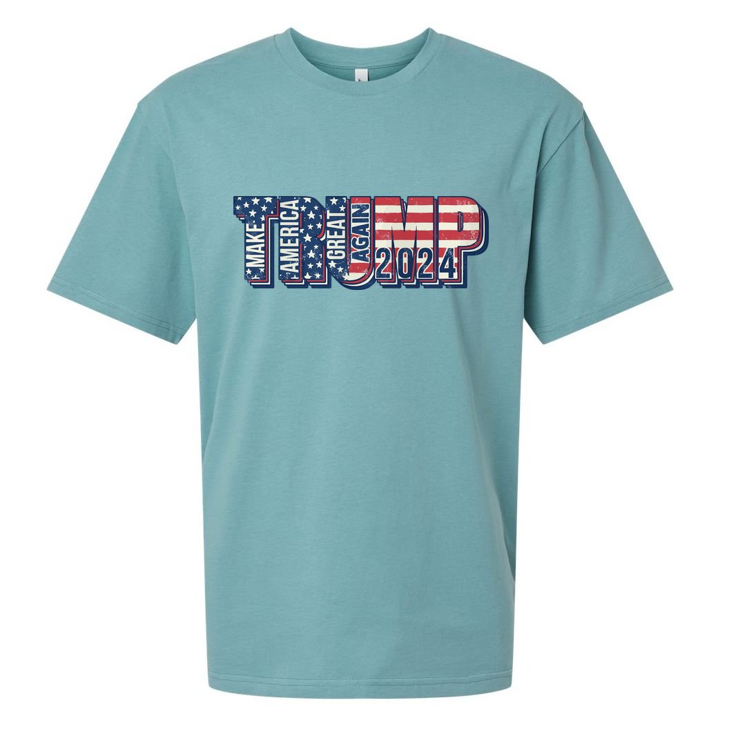Trump 2024 Make America Great Again Sueded Cloud Jersey T-Shirt
