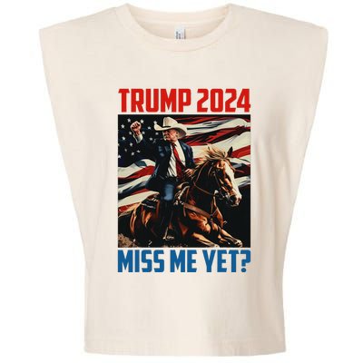 Trump 2024 Miss Me Yet 4th Of July America Independence Day Garment-Dyed Women's Muscle Tee