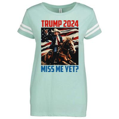 Trump 2024 Miss Me Yet 4th Of July America Independence Day Enza Ladies Jersey Football T-Shirt