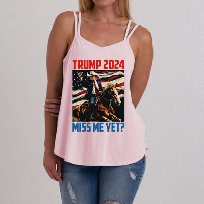 Trump 2024 Miss Me Yet 4th Of July America Independence Day Women's Strappy Tank