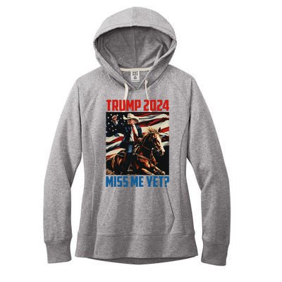 Trump 2024 Miss Me Yet 4th Of July America Independence Day Women's Fleece Hoodie