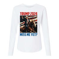 Trump 2024 Miss Me Yet 4th Of July America Independence Day Womens Cotton Relaxed Long Sleeve T-Shirt