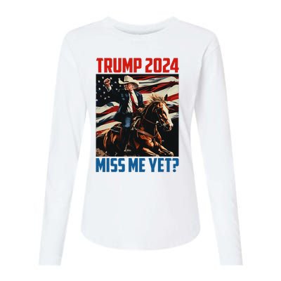 Trump 2024 Miss Me Yet 4th Of July America Independence Day Womens Cotton Relaxed Long Sleeve T-Shirt