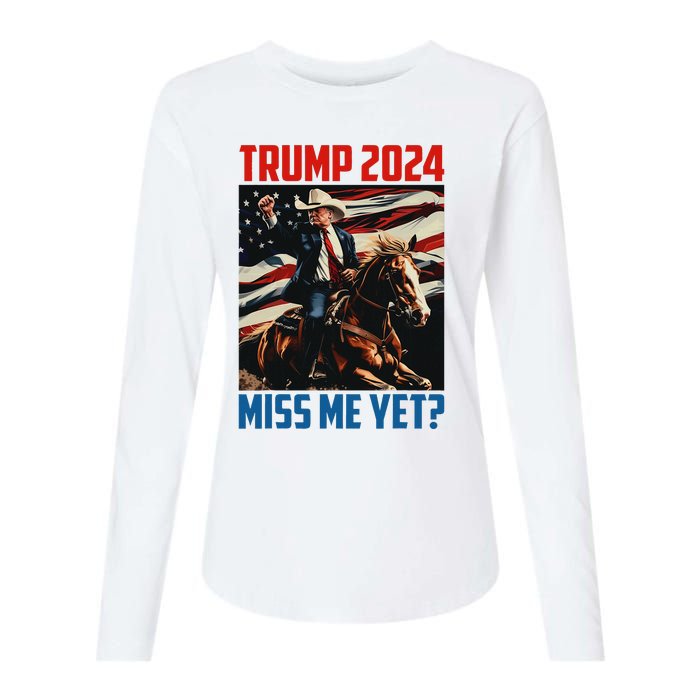 Trump 2024 Miss Me Yet 4th Of July America Independence Day Womens Cotton Relaxed Long Sleeve T-Shirt