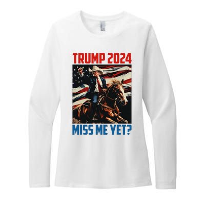 Trump 2024 Miss Me Yet 4th Of July America Independence Day Womens CVC Long Sleeve Shirt