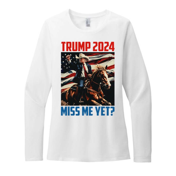 Trump 2024 Miss Me Yet 4th Of July America Independence Day Womens CVC Long Sleeve Shirt