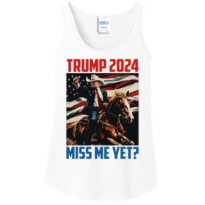 Trump 2024 Miss Me Yet 4th Of July America Independence Day Ladies Essential Tank