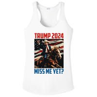 Trump 2024 Miss Me Yet 4th Of July America Independence Day Ladies PosiCharge Competitor Racerback Tank