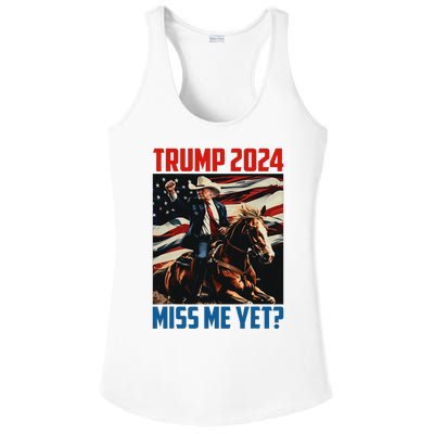 Trump 2024 Miss Me Yet 4th Of July America Independence Day Ladies PosiCharge Competitor Racerback Tank