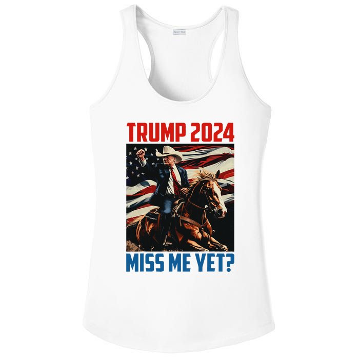 Trump 2024 Miss Me Yet 4th Of July America Independence Day Ladies PosiCharge Competitor Racerback Tank