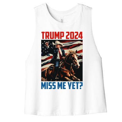 Trump 2024 Miss Me Yet 4th Of July America Independence Day Women's Racerback Cropped Tank