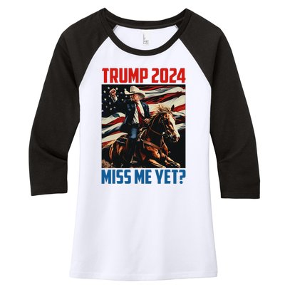 Trump 2024 Miss Me Yet 4th Of July America Independence Day Women's Tri-Blend 3/4-Sleeve Raglan Shirt