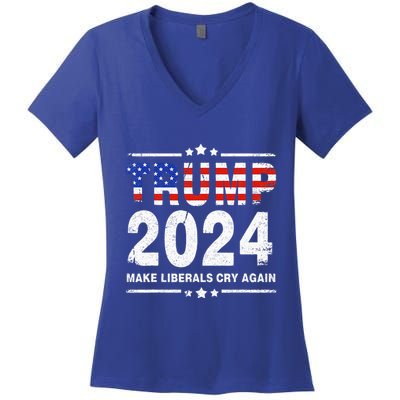 Trump 2024 Make Liberals Cry Again Women's V-Neck T-Shirt