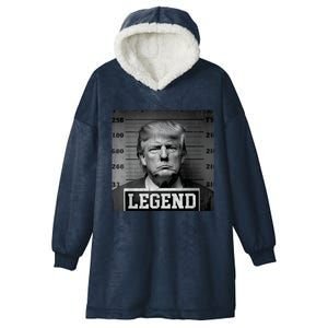 Trump 2024 Mugshot President Legend Hooded Wearable Blanket