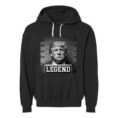 Trump 2024 Mugshot President Legend Garment-Dyed Fleece Hoodie