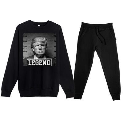 Trump 2024 Mugshot President Legend Premium Crewneck Sweatsuit Set