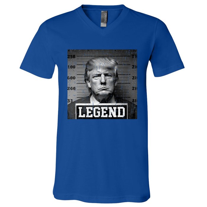 Trump 2024 Mugshot President Legend V-Neck T-Shirt