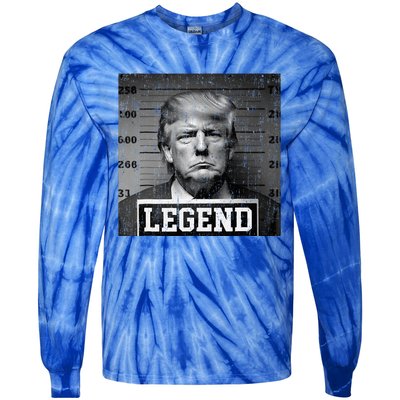 Trump 2024 Mugshot President Legend Tie-Dye Long Sleeve Shirt