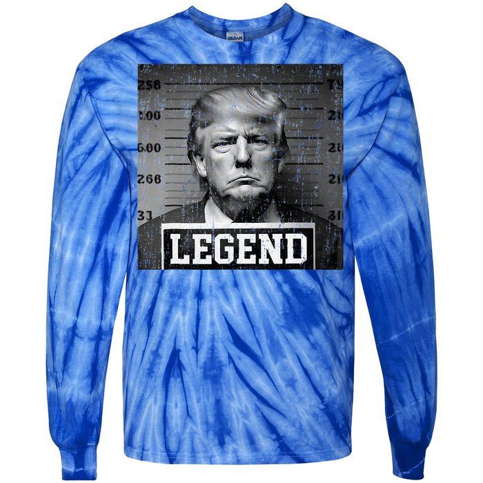 Trump 2024 Mugshot President Legend Tie-Dye Long Sleeve Shirt