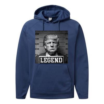 Trump 2024 Mugshot President Legend Performance Fleece Hoodie