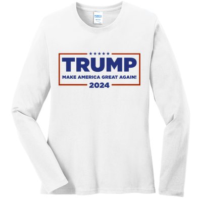 Trump 2024 Maga Ladies Long Sleeve Shirt