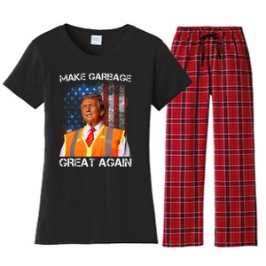 Trump 2024 Make Garbage Great Again Funny For Trump Women's Flannel Pajama Set