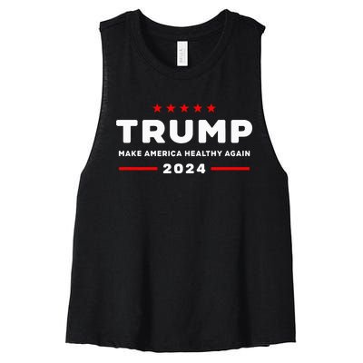 Trump 2024 Make America Healthy Again Women's Racerback Cropped Tank