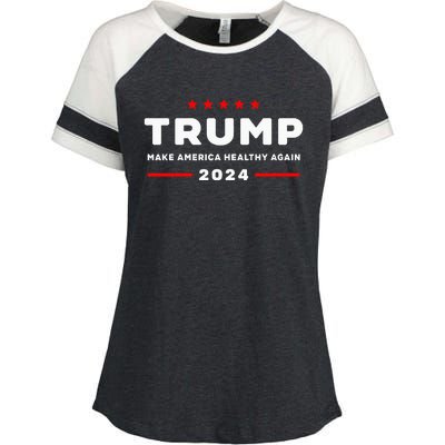 Trump 2024 Make America Healthy Again Enza Ladies Jersey Colorblock Tee