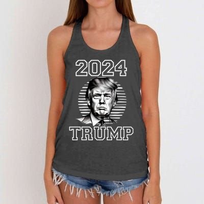 Trump 2024: MAGA Patriot Reelect Keep America Great! Women's Knotted Racerback Tank