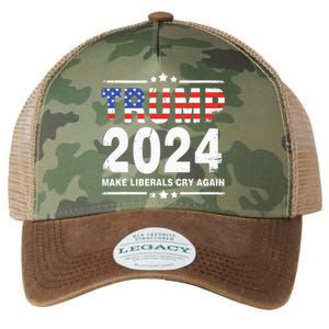 Trump 2024 Make Liberals Cry Again Legacy Tie Dye Trucker Hat