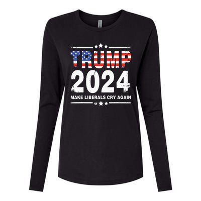 Trump 2024 Make Liberals Cry Again Womens Cotton Relaxed Long Sleeve T-Shirt