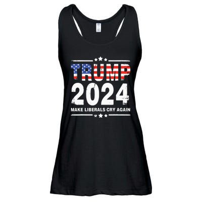 Trump 2024 Make Liberals Cry Again Ladies Essential Flowy Tank