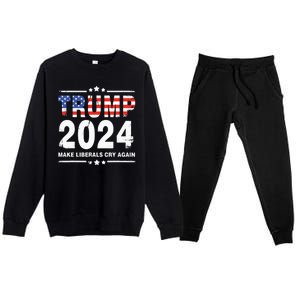 Trump 2024 Make Liberals Cry Again Premium Crewneck Sweatsuit Set