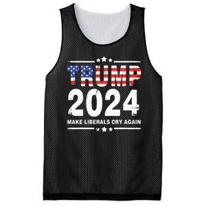 Trump 2024 Make Liberals Cry Again Mesh Reversible Basketball Jersey Tank