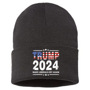 Trump 2024 Make Liberals Cry Again Sustainable Knit Beanie