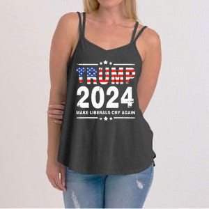 Trump 2024 Make Liberals Cry Again Women's Strappy Tank