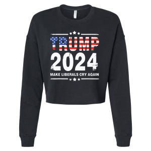 Trump 2024 Make Liberals Cry Again Cropped Pullover Crew