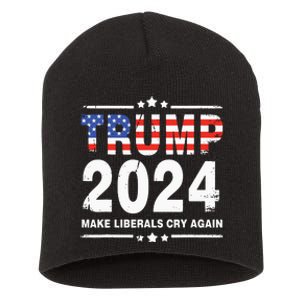 Trump 2024 Make Liberals Cry Again Short Acrylic Beanie