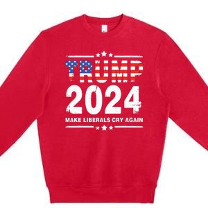 Trump 2024 Make Liberals Cry Again Premium Crewneck Sweatshirt