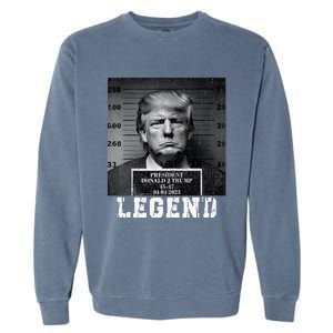 Trump 2024 Mugshot President Legend Garment-Dyed Sweatshirt