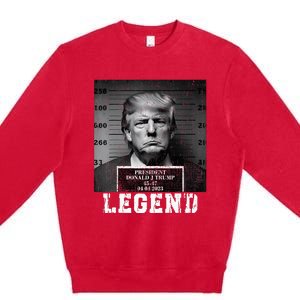 Trump 2024 Mugshot President Legend Premium Crewneck Sweatshirt