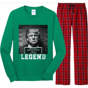 Trump 2024 Mugshot President Legend Long Sleeve Pajama Set