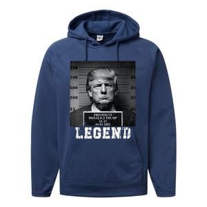 Trump 2024 Mugshot President Legend Performance Fleece Hoodie