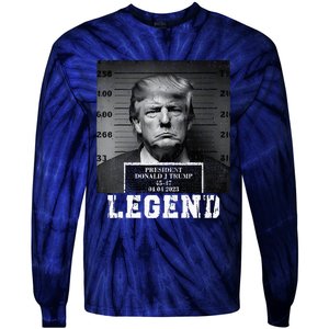 Trump 2024 Mugshot President Legend Tie-Dye Long Sleeve Shirt