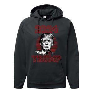 Trump 2024: MAGA Patriot Reelect Keep America Great! Performance Fleece Hoodie