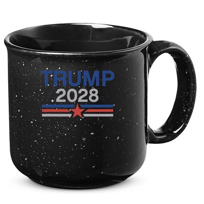 Trump 2028 Minimalist Retro Patriotic Trump Inauguration 15oz Campfire Ceramic Mug